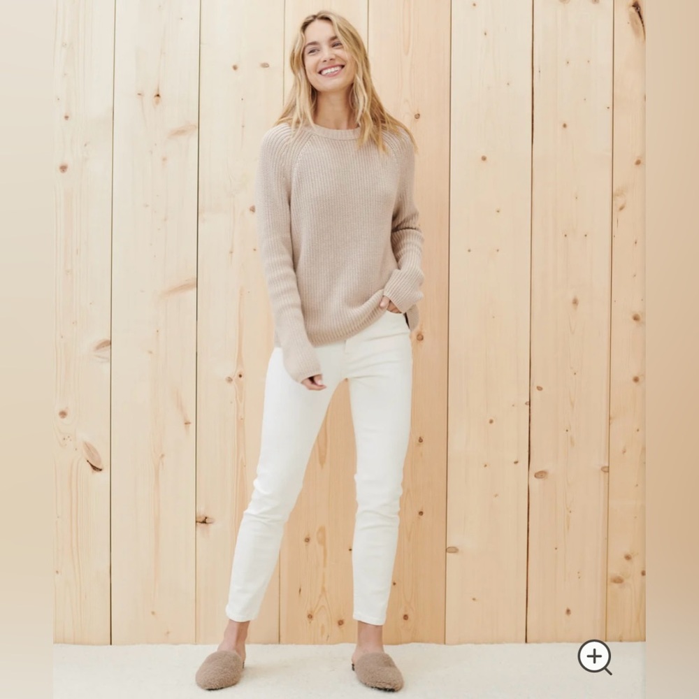 Jenni Kayne Cotton Fisherman Sweater - Oatmeal